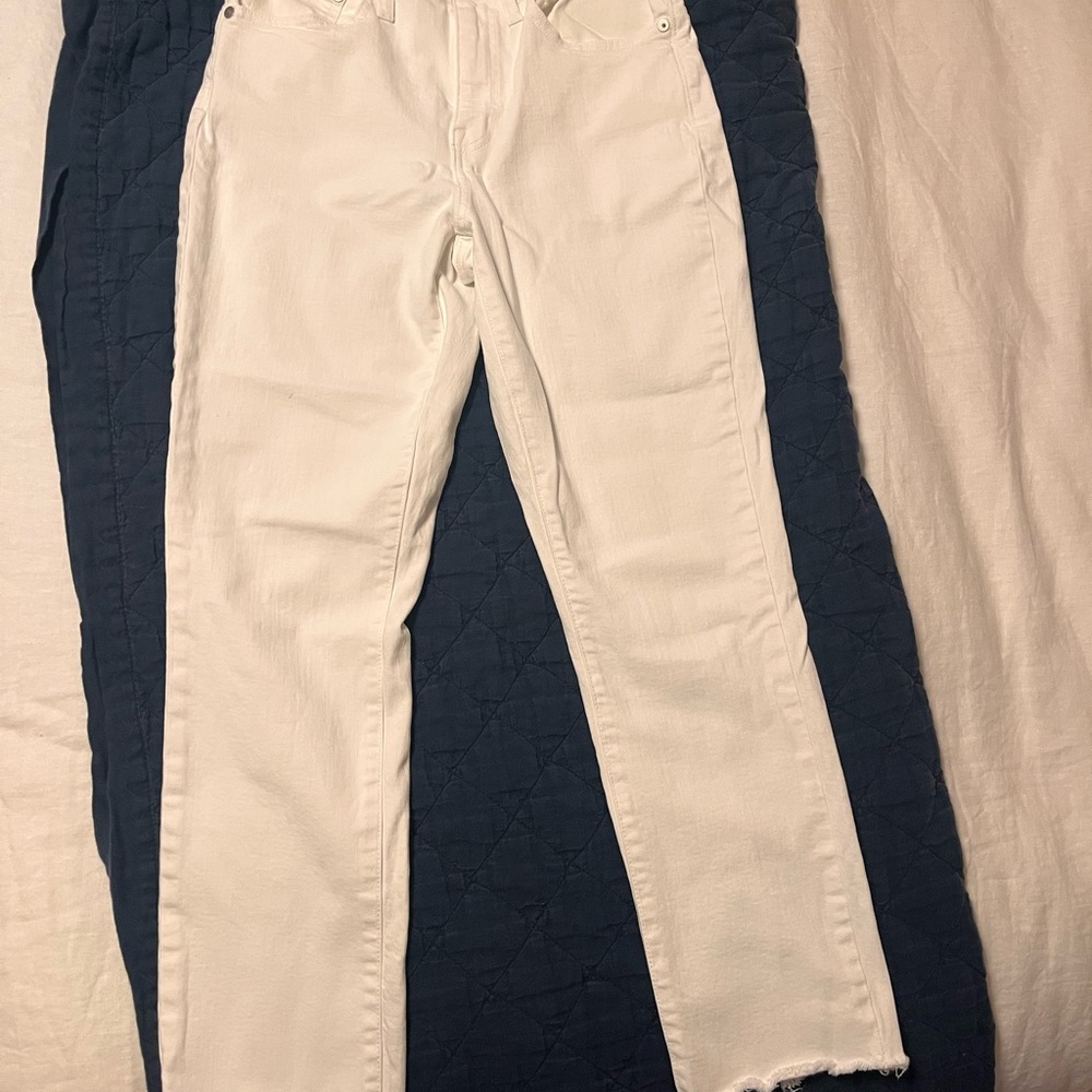 Madewell White Straight Leg Jeans
